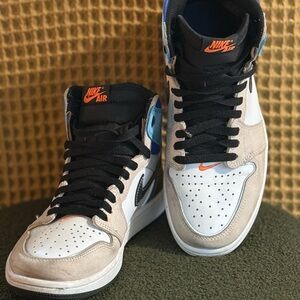 Nike Air Jordan 1 Mid SE Signal Blue Light Blue Black White Sneakers